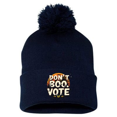 Funny Halloween DonT Boo Vote Spooky Pumpkin Pom Pom 12in Knit Beanie