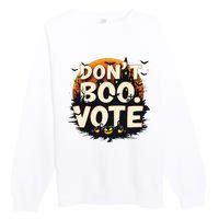 Funny Halloween DonT Boo Vote Spooky Pumpkin Premium Crewneck Sweatshirt