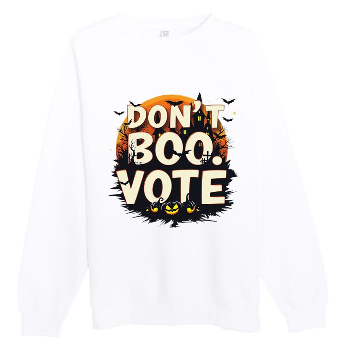 Funny Halloween DonT Boo Vote Spooky Pumpkin Premium Crewneck Sweatshirt