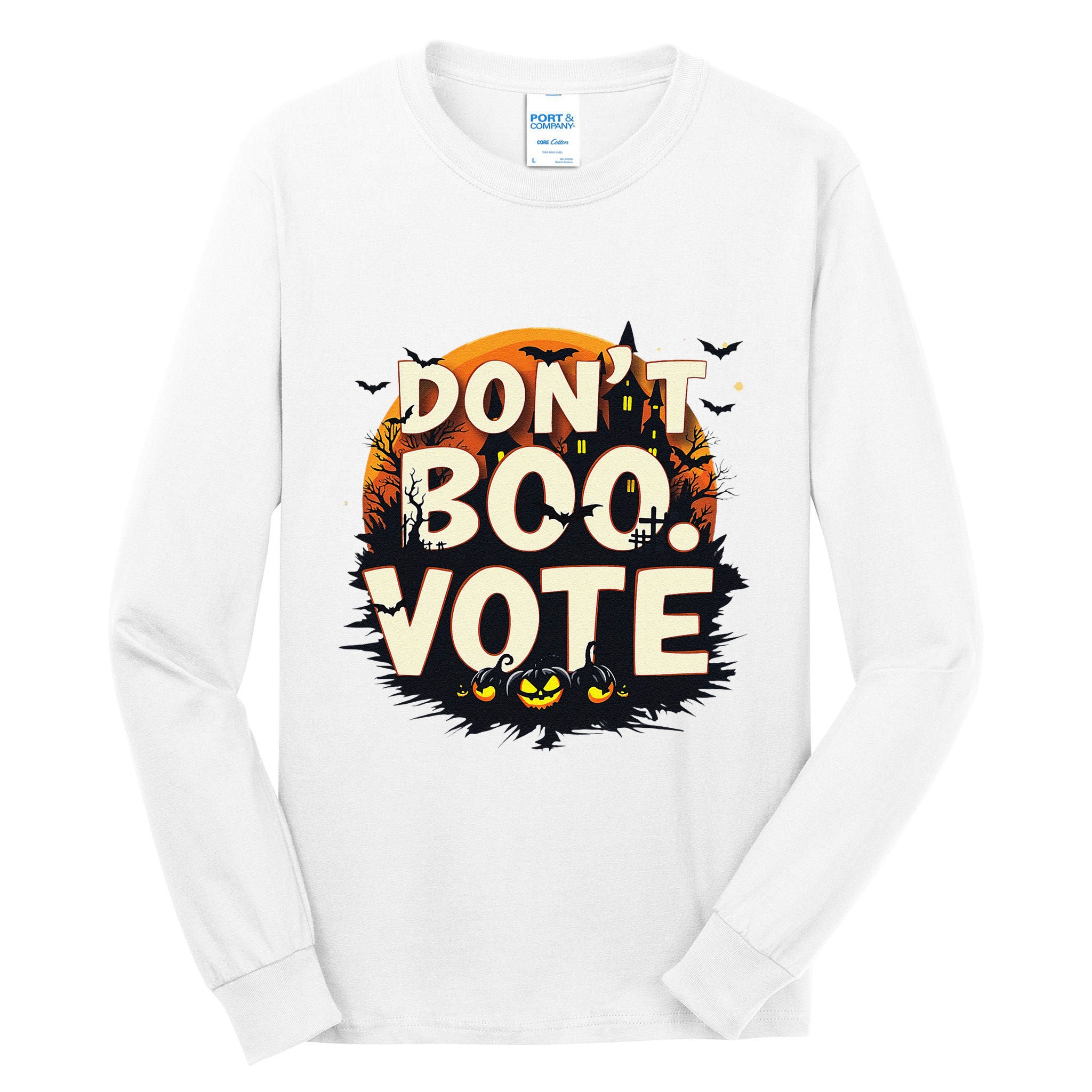Funny Halloween DonT Boo Vote Spooky Pumpkin Tall Long Sleeve T-Shirt