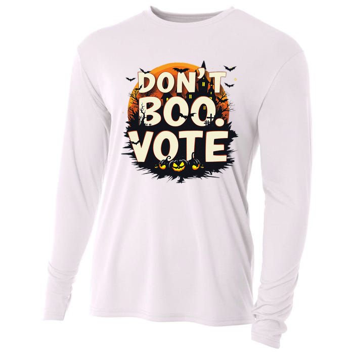 Funny Halloween DonT Boo Vote Spooky Pumpkin Cooling Performance Long Sleeve Crew