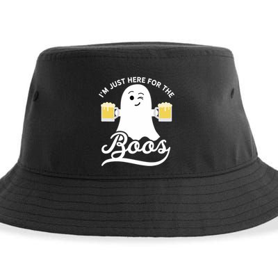 Funny Halloween Drinking Beer IM Just Here For The Boos Sustainable Bucket Hat