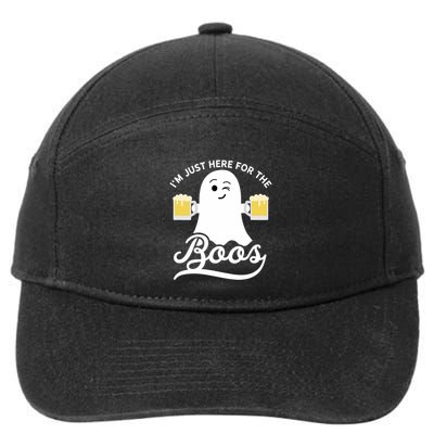 Funny Halloween Drinking Beer IM Just Here For The Boos 7-Panel Snapback Hat