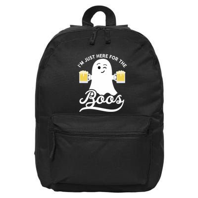Funny Halloween Drinking Beer IM Just Here For The Boos 16 in Basic Backpack
