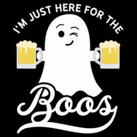 Funny Halloween Drinking Beer IM Just Here For The Boos 16 in Basic Backpack