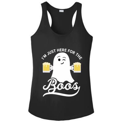 Funny Halloween Drinking Beer IM Just Here For The Boos Ladies PosiCharge Competitor Racerback Tank