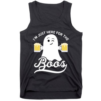 Funny Halloween Drinking Beer IM Just Here For The Boos Tank Top
