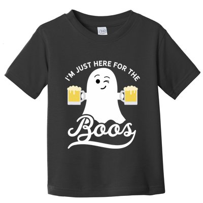 Funny Halloween Drinking Beer IM Just Here For The Boos Toddler T-Shirt