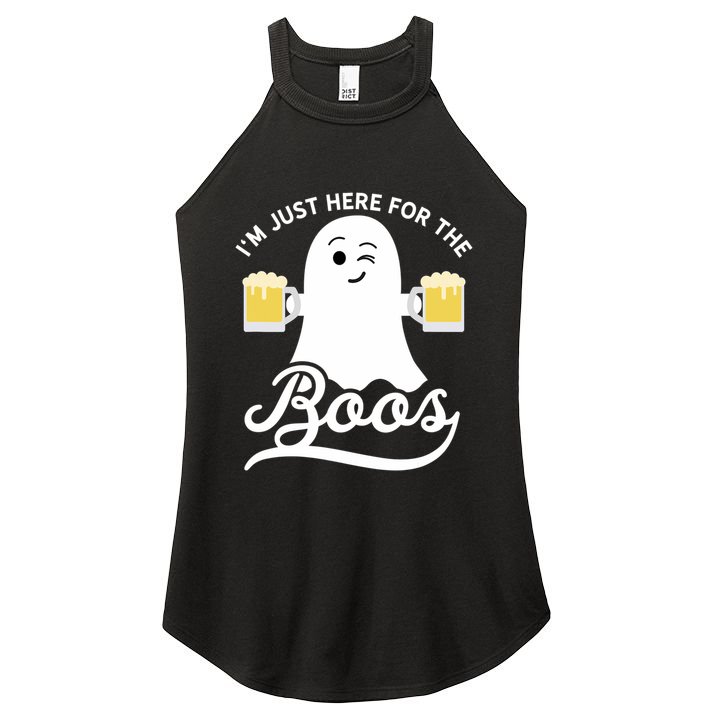 Funny Halloween Drinking Beer IM Just Here For The Boos Women's Perfect Tri Rocker Tank