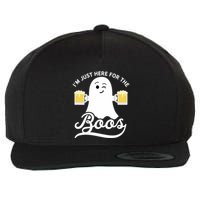 Funny Halloween Drinking Beer IM Just Here For The Boos Wool Snapback Cap