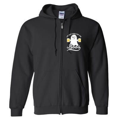 Funny Halloween Drinking Beer IM Just Here For The Boos Full Zip Hoodie