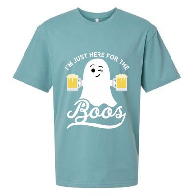 Funny Halloween Drinking Beer IM Just Here For The Boos Sueded Cloud Jersey T-Shirt