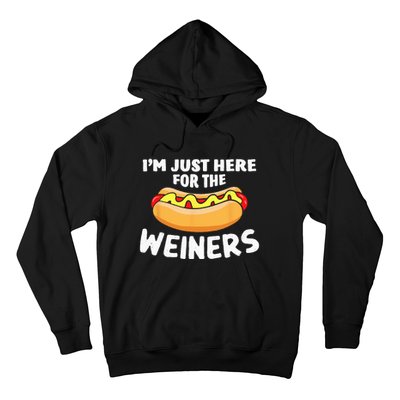 Funny Hot Dog I'm Just Here For The Wieners 4th Of July Hoodie