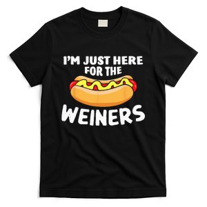 Funny Hot Dog I'm Just Here For The Wieners 4th Of July T-Shirt