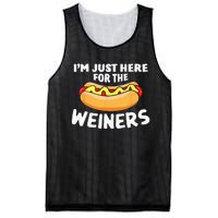 Funny Hot Dog I'm Just Here For The Wieners 4th Of July Mesh Reversible Basketball Jersey Tank