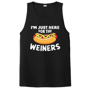 Funny Hot Dog I'm Just Here For The Wieners 4th Of July PosiCharge Competitor Tank