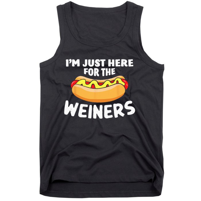 Funny Hot Dog I'm Just Here For The Wieners 4th Of July Tank Top