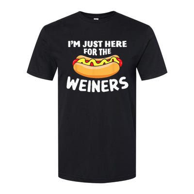 Funny Hot Dog I'm Just Here For The Wieners 4th Of July Softstyle CVC T-Shirt