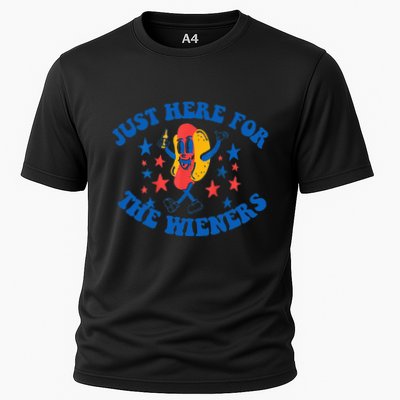 Funny Hot Dog Just Here For The Wieners 4Th Of July Performance Shirt