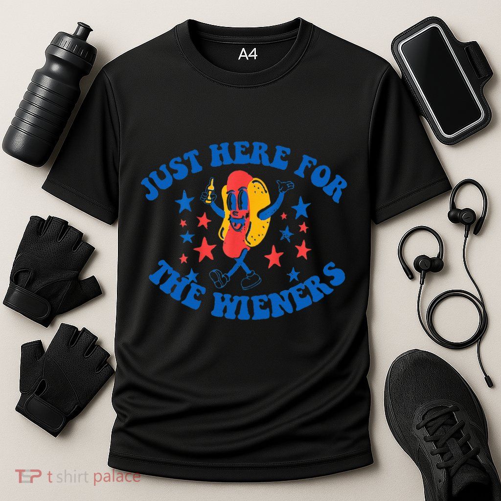 Funny Hot Dog Just Here For The Wieners 4Th Of July Performance Shirt