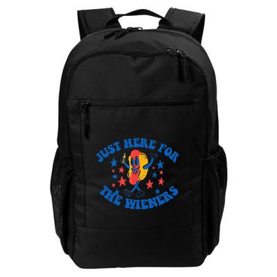 Funny Hot Dog Just Here For The Wieners 4Th Of July Backpack
