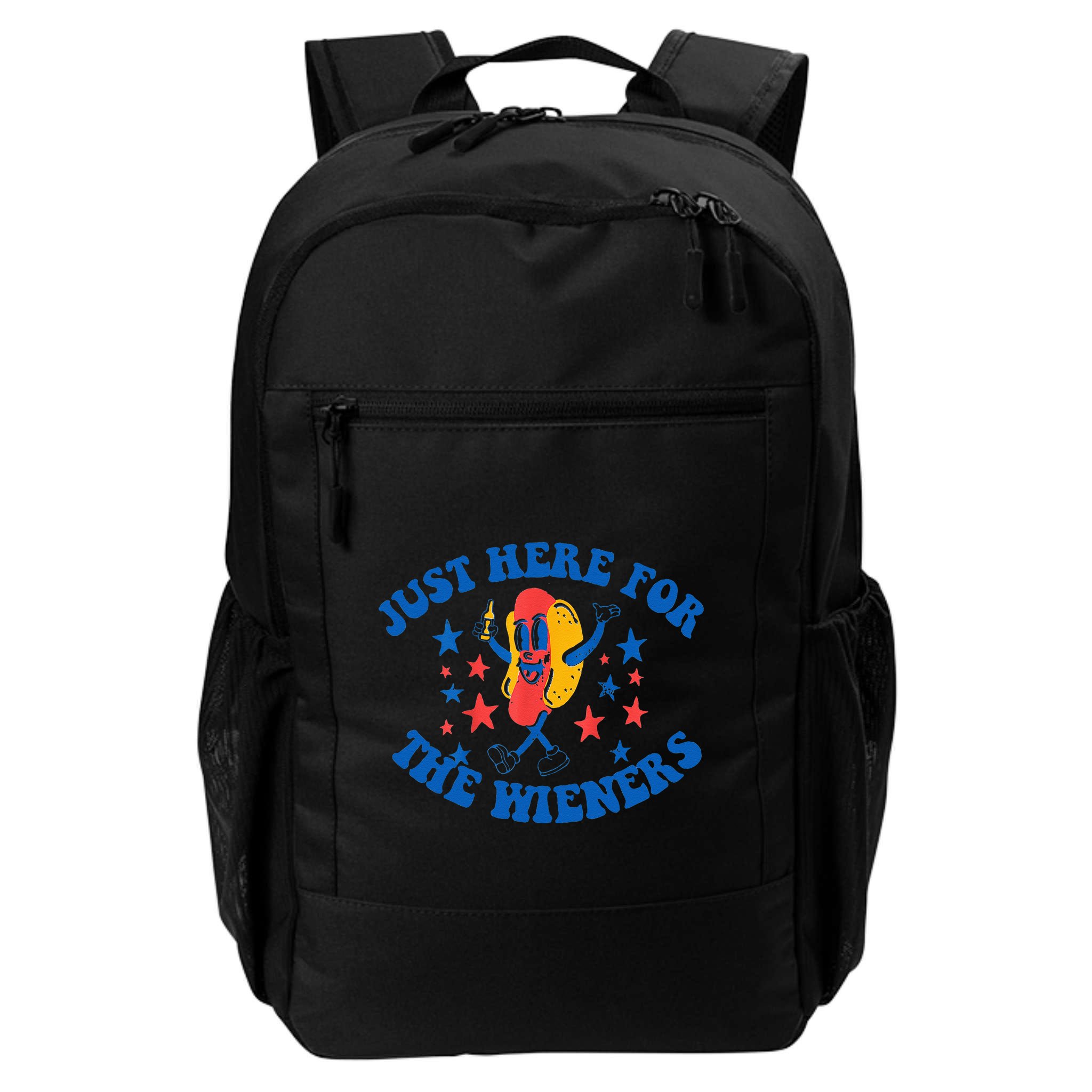 Funny Hot Dog Just Here For The Wieners 4Th Of July Backpack