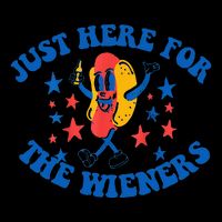 Funny Hot Dog Just Here For The Wieners 4Th Of July Button