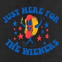 Funny Hot Dog Just Here For The Wieners 4Th Of July Large Microfiber Waffle Golf Towel