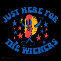 Funny Hot Dog Just Here For The Wieners 4Th Of July Premium T-Shirt