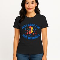 Funny Hot Dog Just Here For The Wieners 4Th Of July Womens T-Shirt