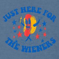 Funny Hot Dog Just Here For The Wieners 4Th Of July Garment-Dyed Sweatshirt