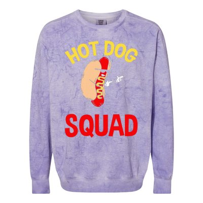 Funny Hot Dog Squad Hot Dog Colorblast Crewneck Sweatshirt