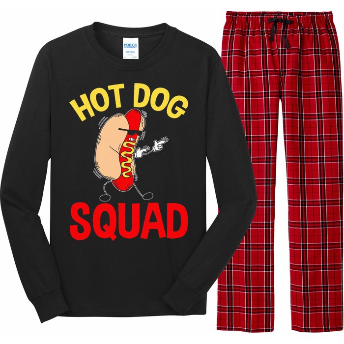 Funny Hot Dog Squad Hot Dog Long Sleeve Pajama Set