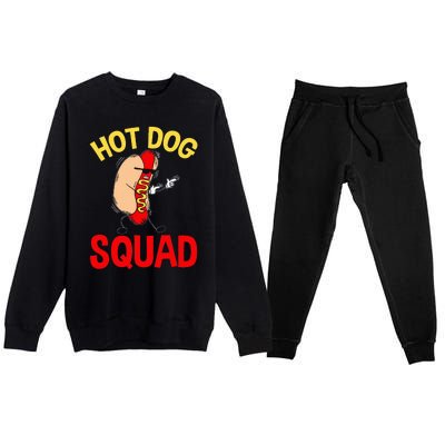 Funny Hot Dog Squad Hot Dog Premium Crewneck Sweatsuit Set