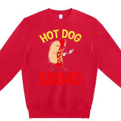 Funny Hot Dog Squad Hot Dog Premium Crewneck Sweatshirt