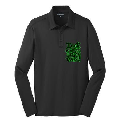 Funny Halloween Dont Be Basic Witch Ghoulish Green Gift Silk Touch Performance Long Sleeve Polo