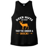 Funny Hunting Deer Nuts Are Cheap They're Under A Buck Ladies PosiCharge Tri-Blend Wicking Tank