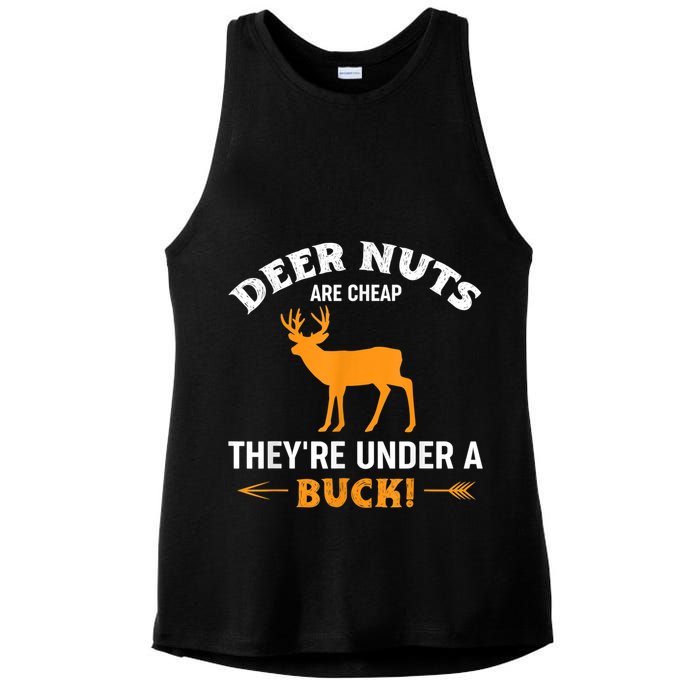 Funny Hunting Deer Nuts Are Cheap They're Under A Buck Ladies PosiCharge Tri-Blend Wicking Tank