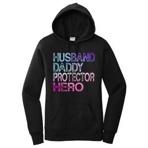 Funny Husband Daddy Protector Hero Fathers Day For Dad Women's Pullover Hoodie