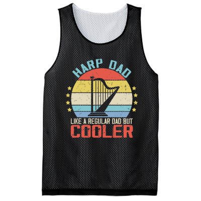 Funny Harpist Dad Like A Regular Dad Mesh Reversible Basketball Jersey Tank