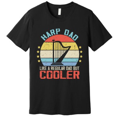 Funny Harpist Dad Like A Regular Dad Premium T-Shirt