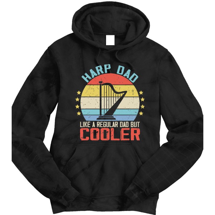 Funny Harpist Dad Like A Regular Dad Tie Dye Hoodie