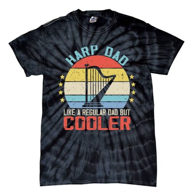 Funny Harpist Dad Like A Regular Dad Tie-Dye T-Shirt