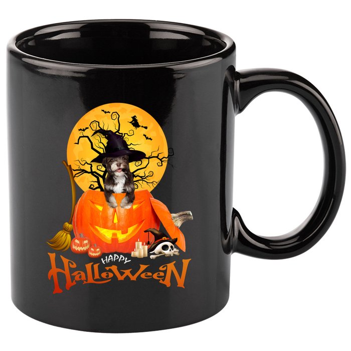 Funny Havanese Dog Spooky Halloween 11oz C Handle Ceramic Mug