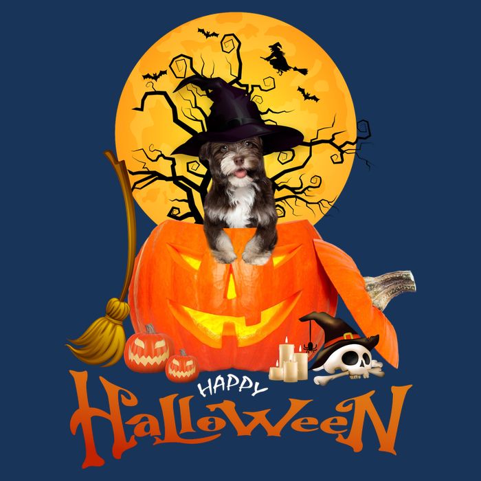 Funny Havanese Dog Spooky Halloween Short Acrylic Beanie