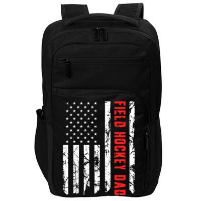 Field Hockey Dad American Flag Patriotic Hockey Player Gift Impact Tech Backpack