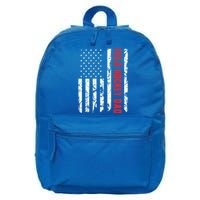 Field Hockey Dad American Flag Patriotic Hockey Player Gift 16 in Basic Backpack