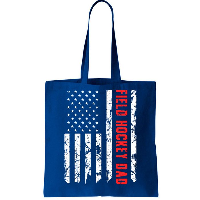 Field Hockey Dad American Flag Patriotic Hockey Player Gift Tote Bag