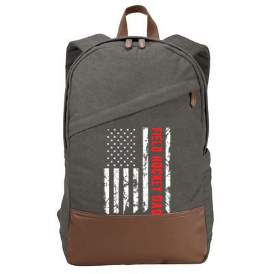 Field Hockey Dad American Flag Patriotic Hockey Player Gift Cotton Canvas Backpack