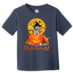 Funny Husky Dog Spooky Halloween Toddler T-Shirt